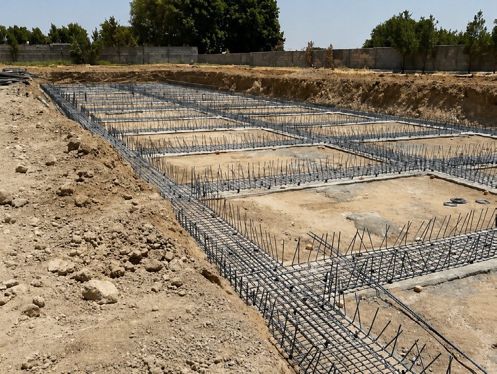 Reinforcement before the pour