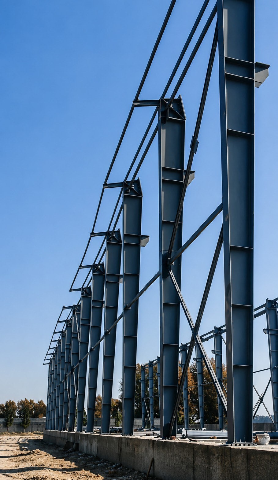 Steel frame of the production hall