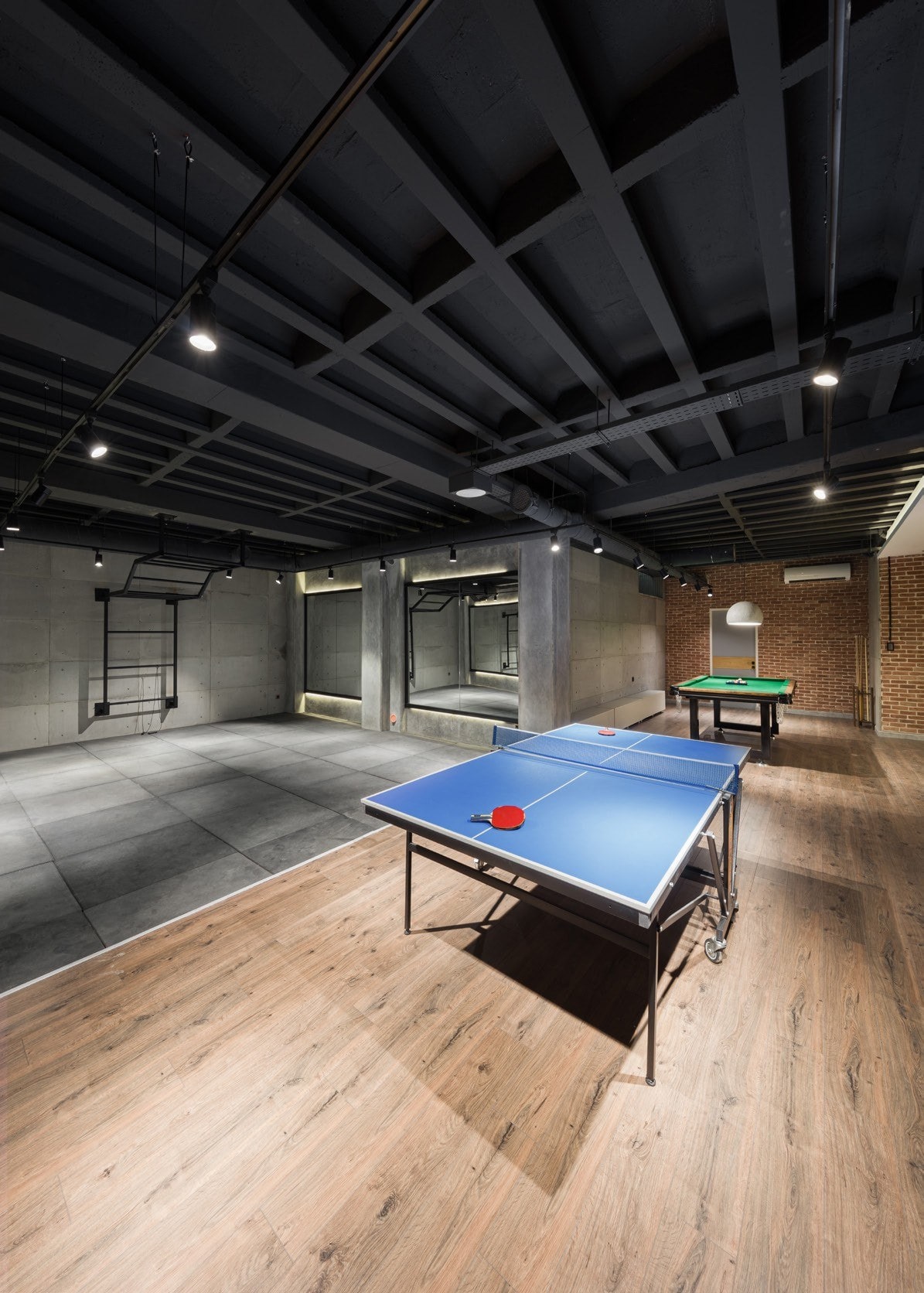 Private gym and game room