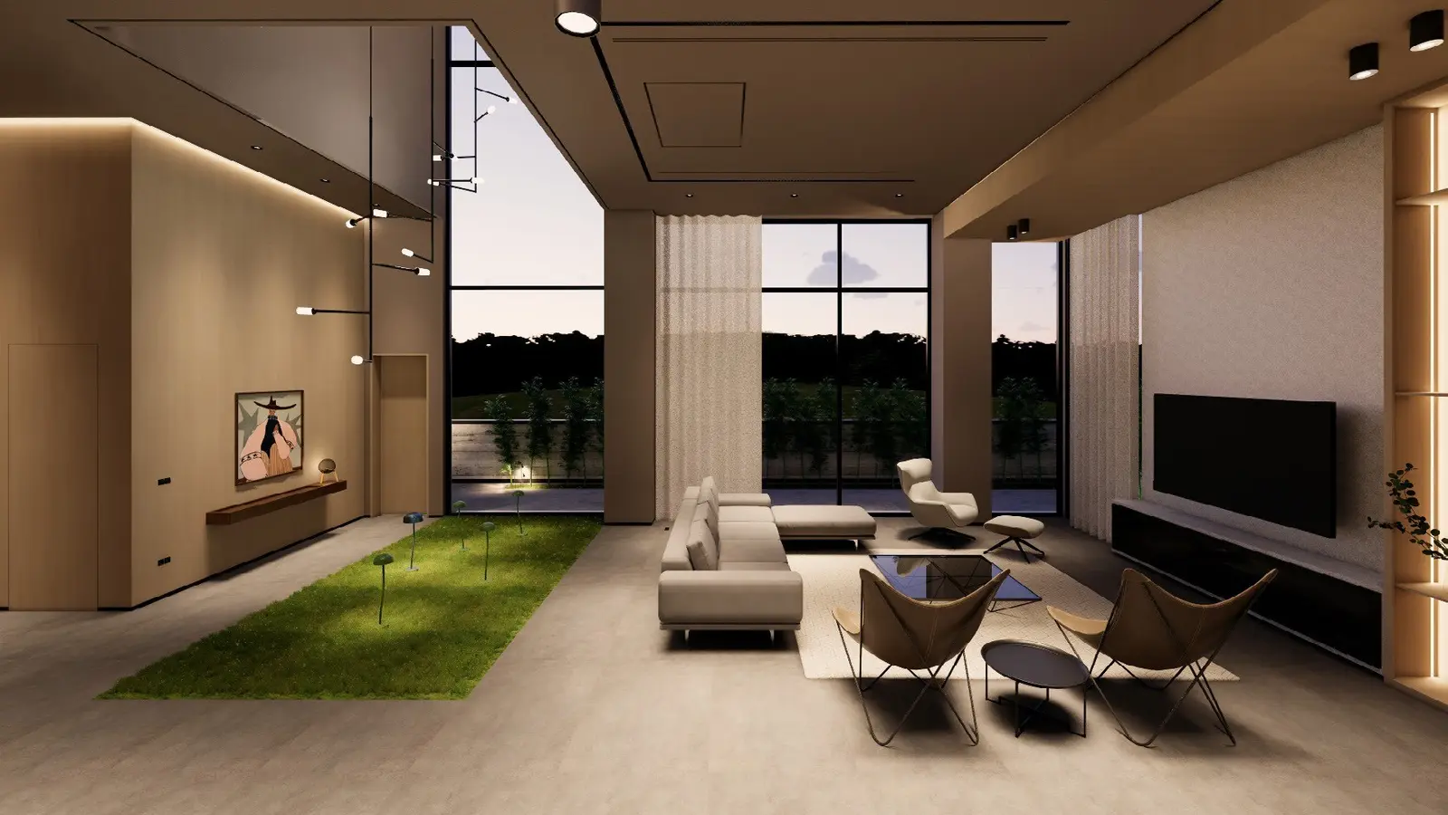 Living room facing the garden