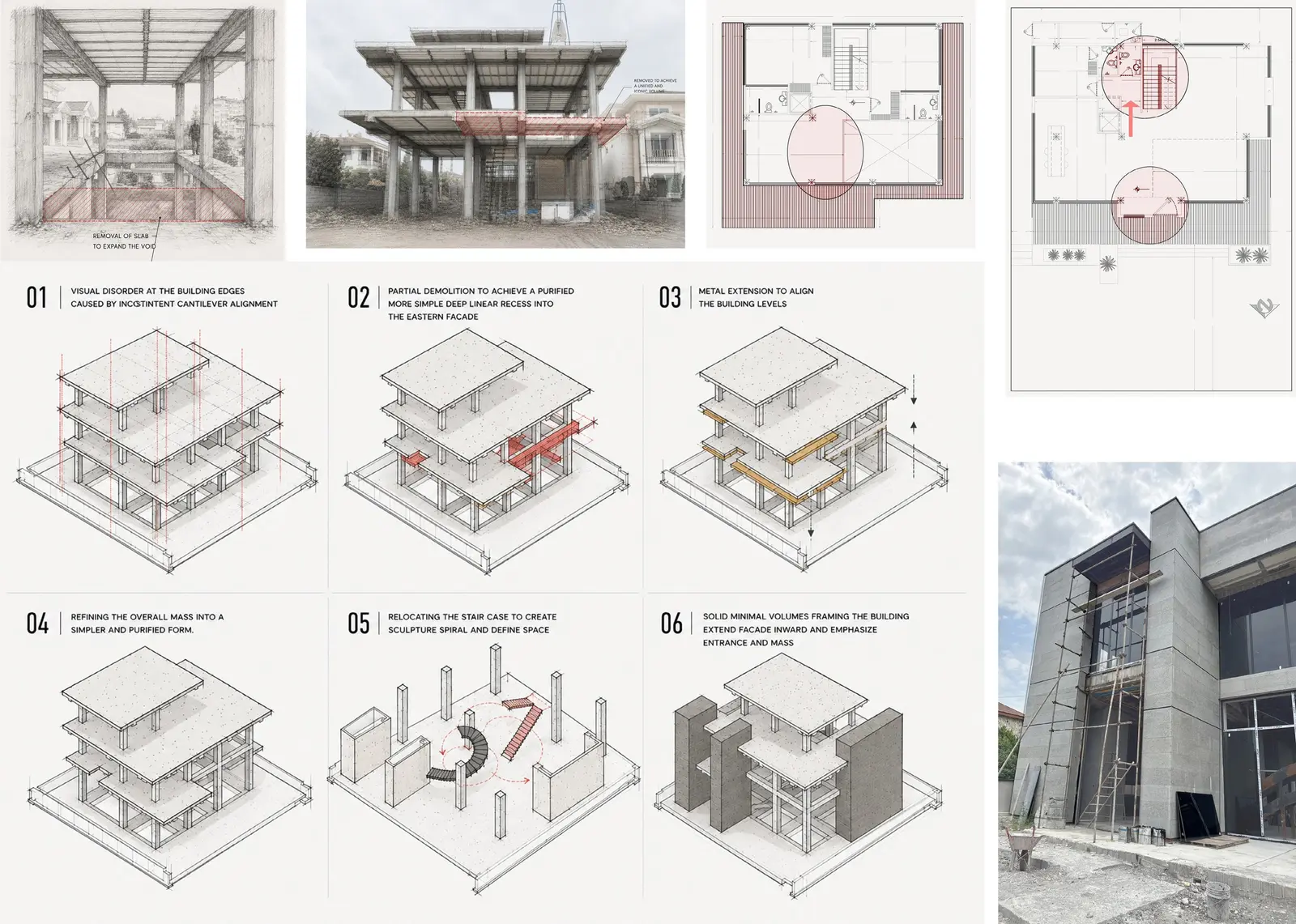 Design process: from the previous design to the final volumes