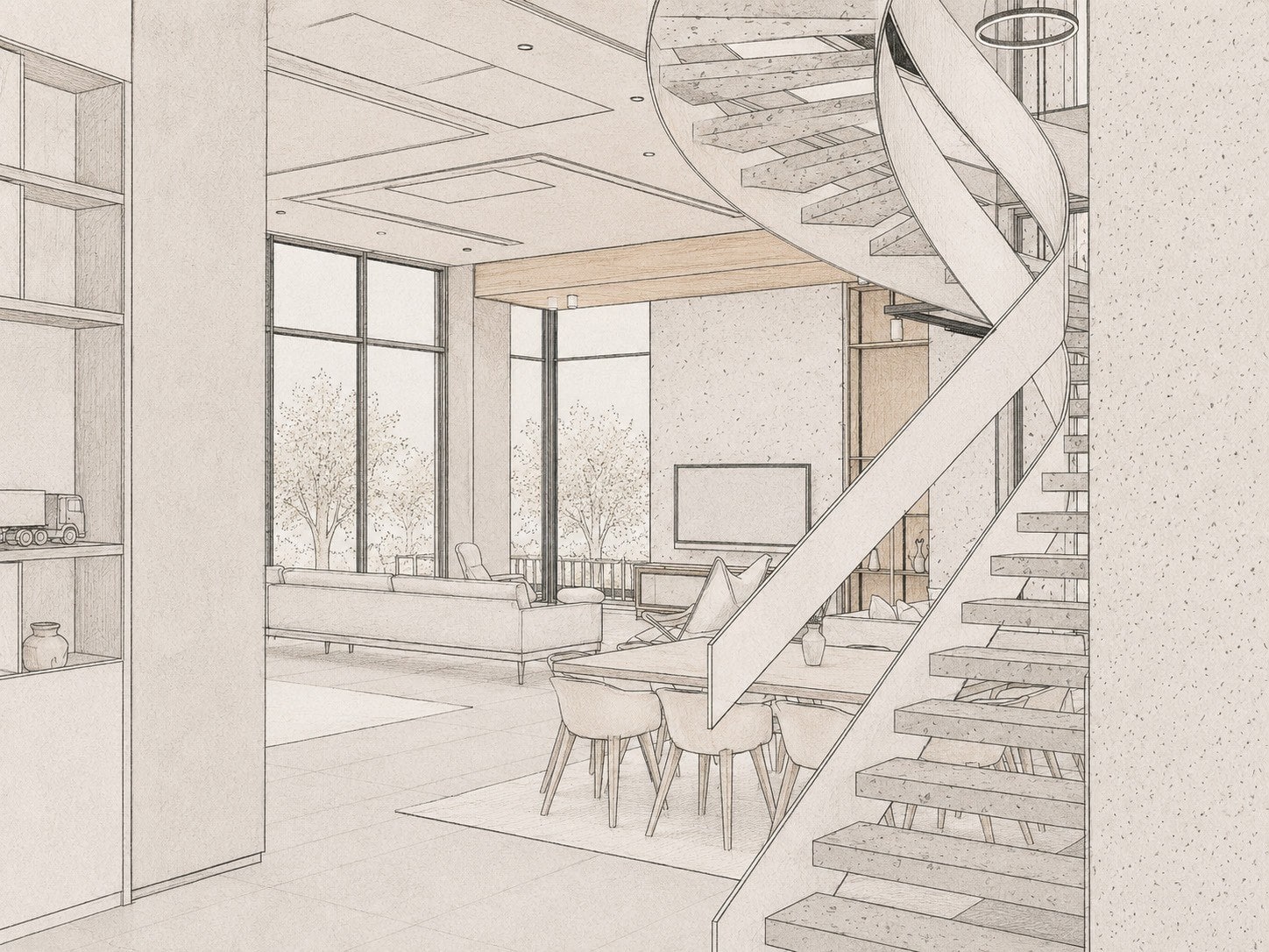 Sketch of the living space